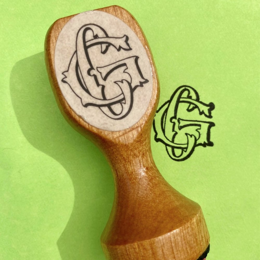 CG Victorian Monogram Rubber Stamp